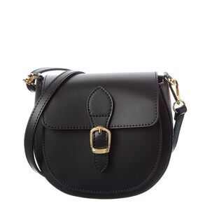 Italian Leather Crossbody, Black